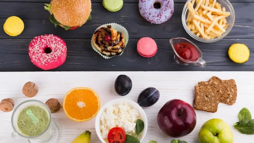 Healthy and unhealthy food